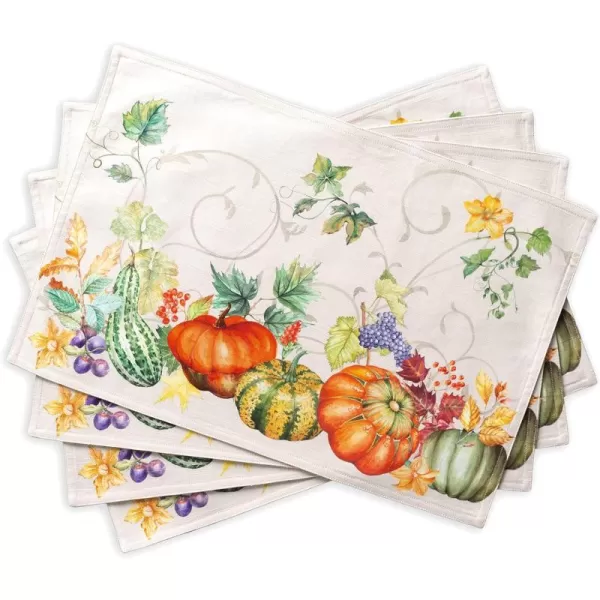 imageMaison d Hermine Cloth Placemats Set of 4 100 Cotton Decorative Washable Table Place Mat Kitchen Wedding Restaurant ampamp Camping Kelim  Prairie  ThanksgivingChristmas18  Lumina