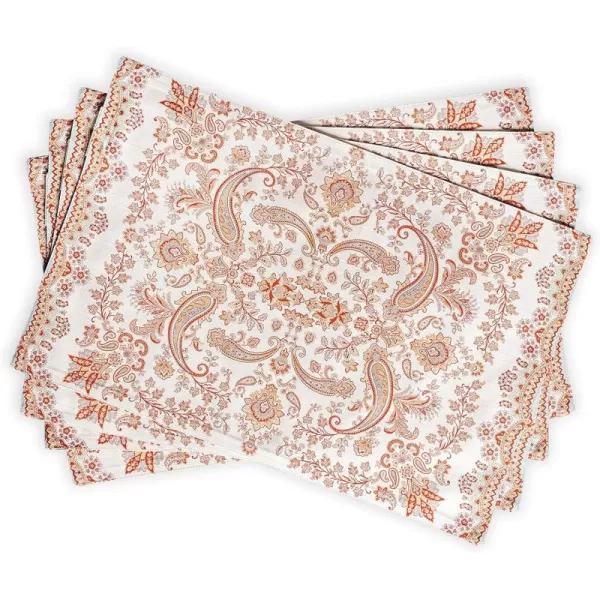 imageMaison d Hermine Cloth Placemats Set of 4 100 Cotton Decorative Washable Table Place Mat Kitchen Wedding Restaurant ampamp Camping Kelim  Prairie  ThanksgivingChristmas1  Cachemire