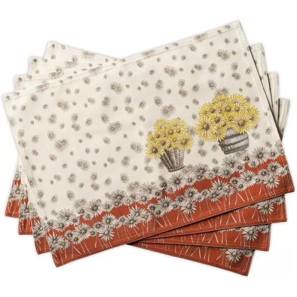 imageMaison d Hermine Cloth Placemats Set of 4 100 Cotton Decorative Washable Table Place Mat Kitchen Wedding Restaurant ampamp Camping Kelim  Prairie  ThanksgivingChristmas14  Bagatelle