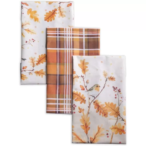 imageMaison d Hermine Kitchen Towel 100 Cotton Set of 3 Kitchentowels Tea Towels for Gifts Table Cleaning Dining Buffet Parties ampamp Wedding Use Oak Leaves  ThanksgivingChristmas