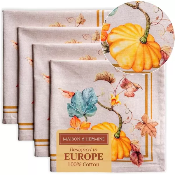 imageMaison d Hermine Napkins 100 Cotton Set of 4 Decorative Napkin Washable Cloth Napkins for Gifts Home Wedding Party ampamp Camping Whitish Shabby Chique  ThanksgivingChristmas 20x2010  Potiron