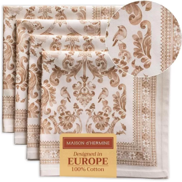 imageMaison d Hermine Napkins 100 Cotton Set of 4 Decorative Napkin Washable Cloth Napkins for Gifts Home Wedding Party ampamp Camping Whitish Shabby Chique  ThanksgivingChristmas 20x2001  Allure