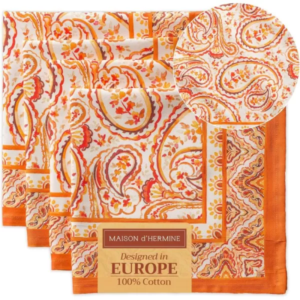 imageMaison d Hermine Napkins 100 Cotton Set of 4 Decorative Napkin Washable Cloth Napkins for Gifts Home Wedding Party ampamp Camping Whitish Shabby Chique  ThanksgivingChristmas 20x2003  Palatial Paisley