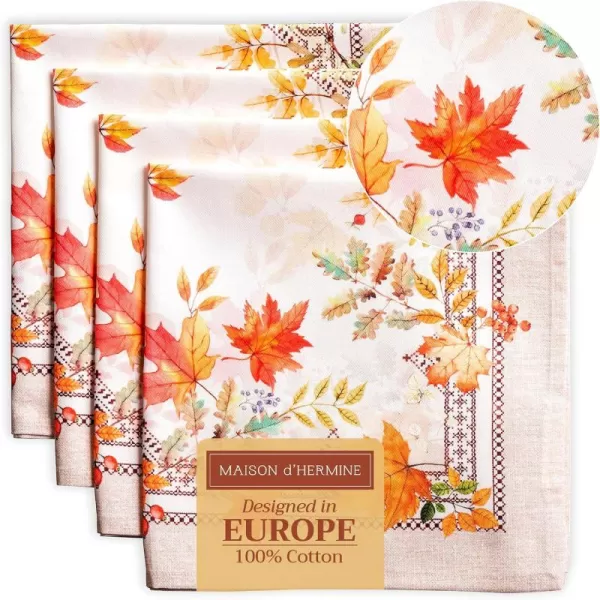 imageMaison d Hermine Napkins 100 Cotton Set of 4 Decorative Napkin Washable Cloth Napkins for Gifts Home Wedding Party ampamp Camping Whitish Shabby Chique  ThanksgivingChristmas 20x2004  Amarante