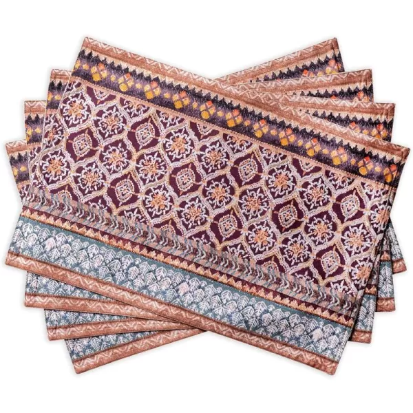 imageMaison d Hermine Placemat 100 Cotton Cloth Placemats Decorative Washable Placemats Home Kitchen Dining Parties ampamp Camping Fair Isle  ThanksgivingChristmas Set of 4