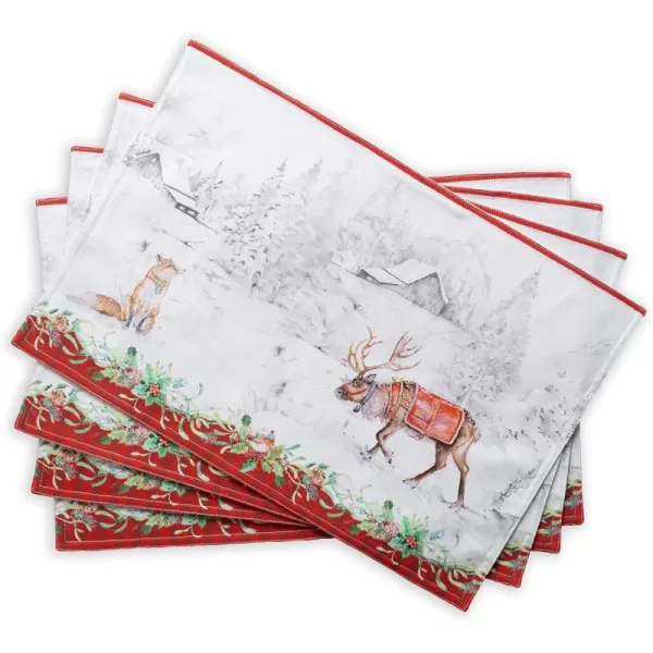 imageMaison d Hermine Placemat 100 Cotton Cloth Placemats Decorative Washable Placemats Home Kitchen Dining ampamp Camping Christmas Tradition  ThanksgivingChristmas Set of 4