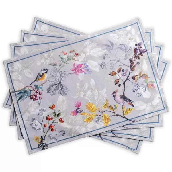 imageMaison d Hermine Placemat 100 Cotton Decorative Washable Table Cloth Placemats Dining Home Wedding Banquet Buffet Equinoxe  Grey  ThanksgivingChristmas Set of 4