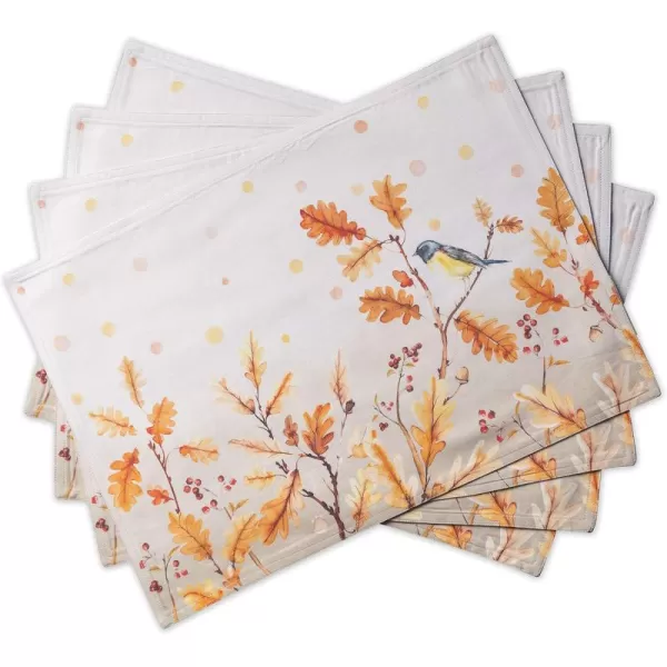 imageMaison d Hermine Placemat 100 Cotton Set of 4 Decorative Washable Cloth Place Mats Table Placemat Dining Kitchen Parties ampamp Camping Oak Leaves  ThanksgivingChristmas