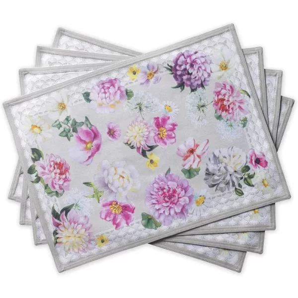imageMaison d Hermine Placemats 100 Cotton Set of 4 Dinner Placemat Decorative Washable Cloth Placemat Dining Buffet Parties ampamp Camping Rose Garden  SpringSummer33  Pivoine