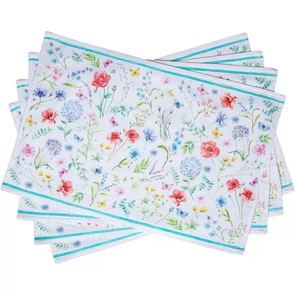 imageMaison d Hermine Placemats 100 Cotton Set of 4 Dinner Placemat Decorative Washable Cloth Placemat Dining Buffet Parties ampamp Camping Rose Garden  SpringSummerJust Floral
