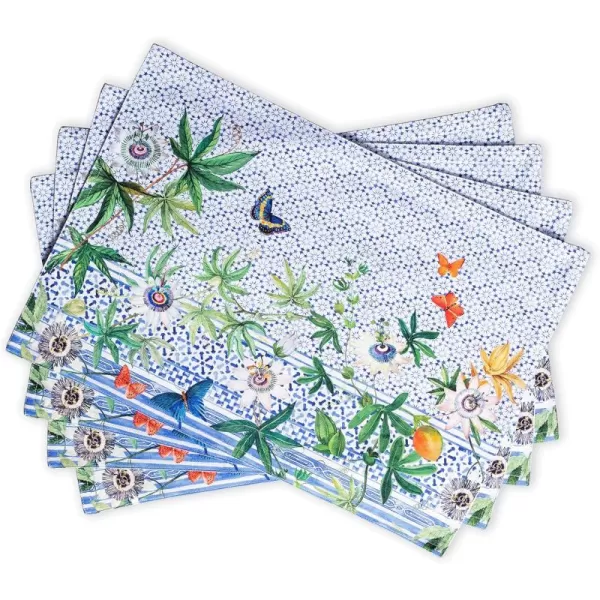 imageMaison d Hermine Placemats 100 Cotton Set of 4 Dinner Placemat Decorative Washable Cloth Placemat Dining Buffet Parties ampamp Camping Rose Garden  SpringSummer38  Passiflora