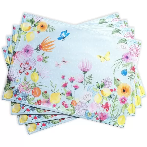 imageMaison d Hermine Placemats 100 Cotton Set of 4 Dinner Placemat Decorative Washable Cloth Placemat Dining Buffet Parties ampamp Camping Rose Garden  SpringSummer27  Jardin Dete  Mint