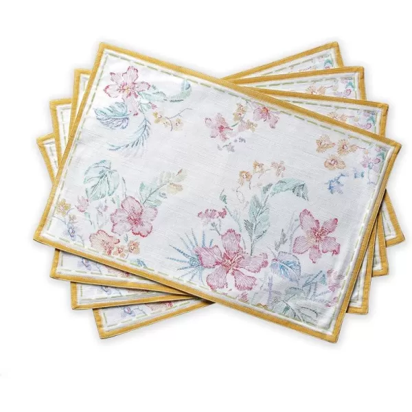imageMaison d Hermine Placemats 100 Cotton Set of 4 Dinner Placemat Decorative Washable Cloth Placemat Dining Buffet Parties ampamp Camping Rose Garden  SpringSummer41  Paradise Island
