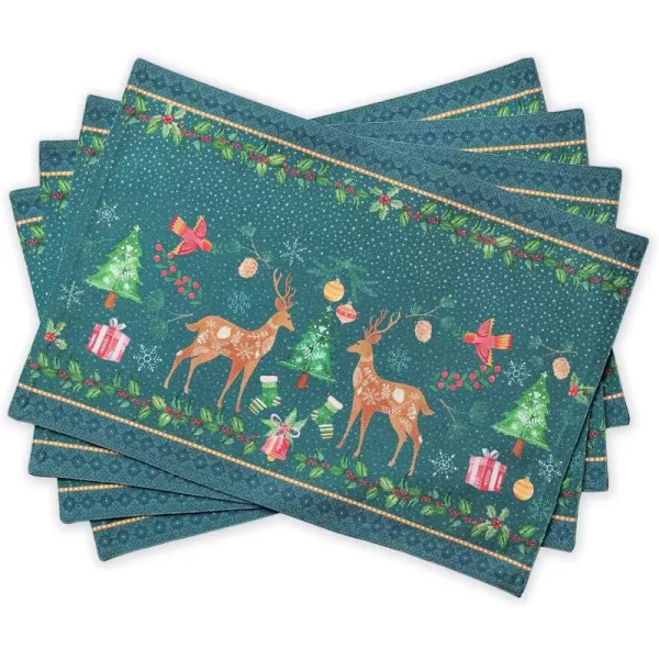 imageMaison d Hermine Placemats Set of 4 100 Cotton Decorative Washable Table Place Mat Kitchen Party Wedding Restaurant ampamp Camping Hygge Christmas  ThanksgivingChristmas