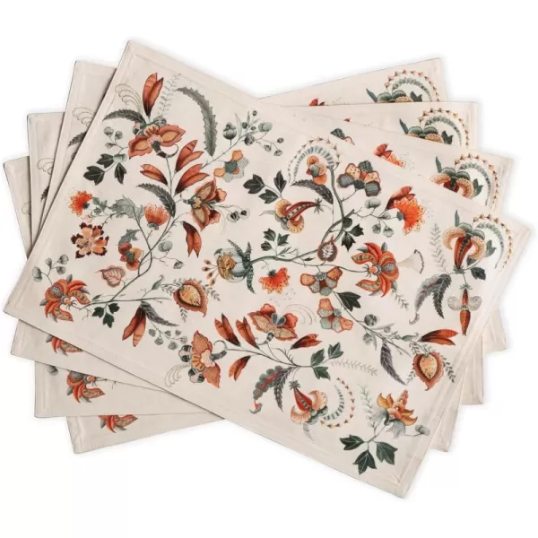 imageMaison d Hermine Placemats Set of 4 100 Cotton Decorative Washable Table Place Mat for Gifts Kitchen Party Wedding Restaurant ampamp Camping Dalida  ThanksgivingChristmas