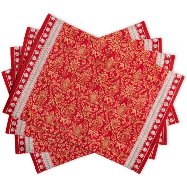 imageMaison d Hermine Placemats Set of 4 100 Cotton Decorative Washable Table Place Mat for Gifts Kitchen Party Wedding Restaurant ampamp Camping Sofia  ThanksgivingChristmas