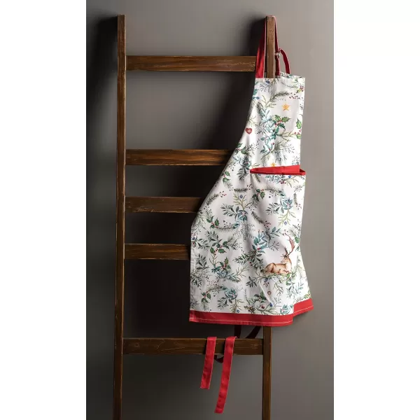 imageCotton Apron with Center Pocket Kitchen Unisex Cloth Apron 1 Piece with Long Ties for Painting Cooking Baking Restaurant1  Holly Time