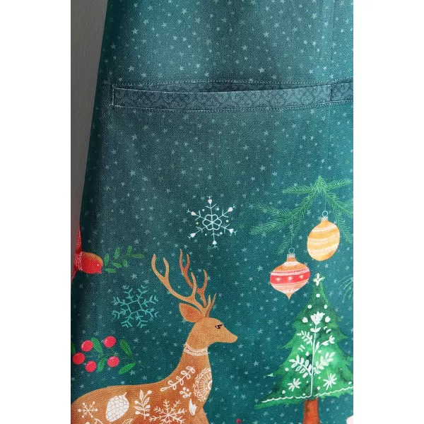 imageCotton Apron with Center Pocket Kitchen Unisex Cloth Apron 1 Piece with Long Ties for Painting Cooking Baking Restaurant12  Hygge Christmas