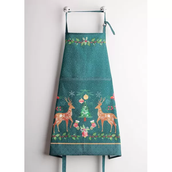 imageCotton Apron with Center Pocket Kitchen Unisex Cloth Apron 1 Piece with Long Ties for Painting Cooking Baking Restaurant12  Hygge Christmas