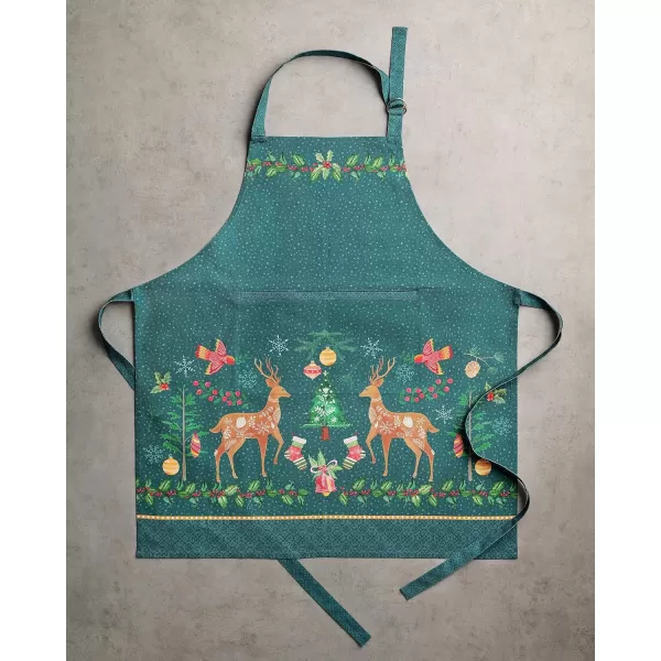 imageCotton Apron with Center Pocket Kitchen Unisex Cloth Apron 1 Piece with Long Ties for Painting Cooking Baking Restaurant12  Hygge Christmas