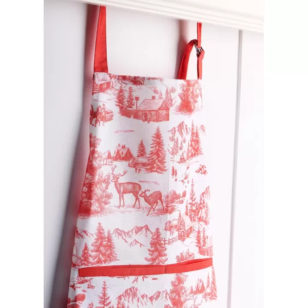 imageCotton Apron with Center Pocket Kitchen Unisex Cloth Apron 1 Piece with Long Ties for Painting Cooking Baking Restaurant14  Winter Jouy