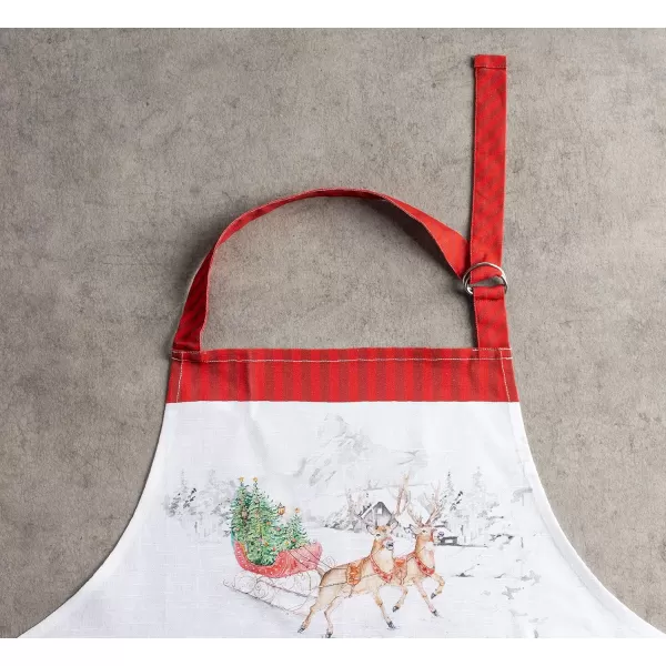 imageCotton Apron with Center Pocket Kitchen Unisex Cloth Apron 1 Piece with Long Ties for Painting Cooking Baking Restaurant19  Christmas Tradition