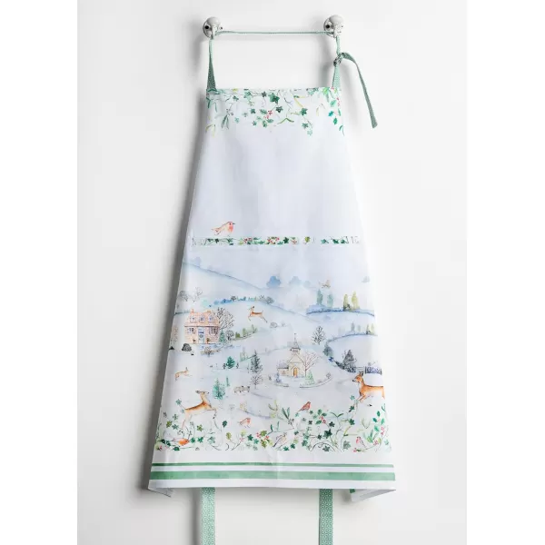 imageCotton Apron with Center Pocket Kitchen Unisex Cloth Apron 1 Piece with Long Ties for Painting Cooking Baking Restaurant24  Snowy World