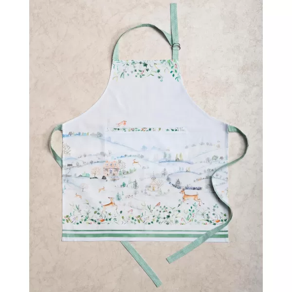 imageCotton Apron with Center Pocket Kitchen Unisex Cloth Apron 1 Piece with Long Ties for Painting Cooking Baking Restaurant24  Snowy World