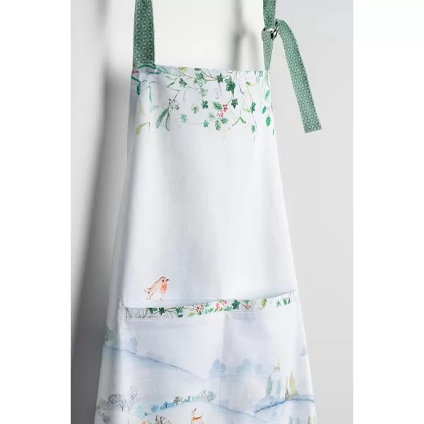 imageCotton Apron with Center Pocket Kitchen Unisex Cloth Apron 1 Piece with Long Ties for Painting Cooking Baking Restaurant24  Snowy World