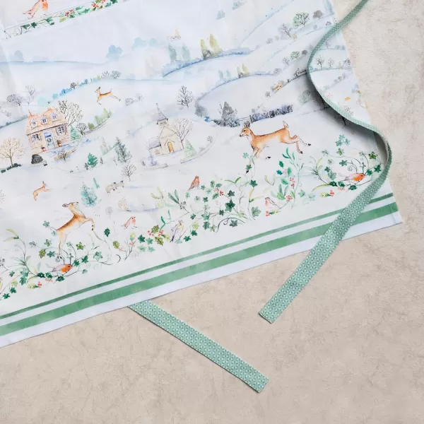 imageCotton Apron with Center Pocket Kitchen Unisex Cloth Apron 1 Piece with Long Ties for Painting Cooking Baking Restaurant24  Snowy World