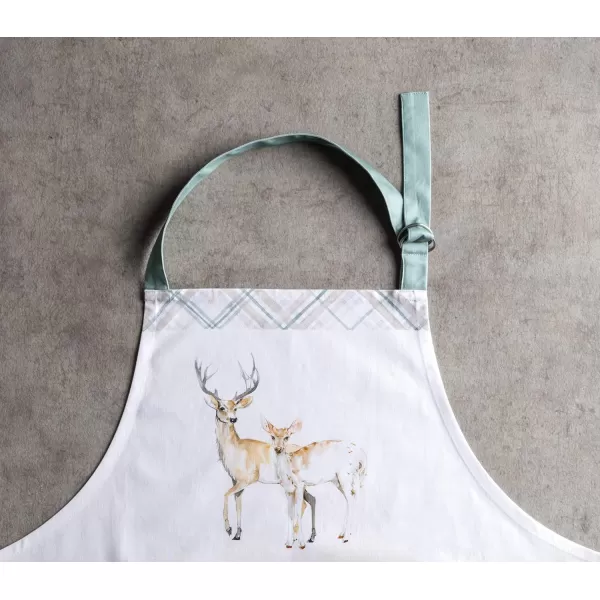 imageCotton Apron with Center Pocket Kitchen Unisex Cloth Apron 1 Piece with Long Ties for Painting Cooking Baking Restaurant4  Deer in the Woods With Pocket