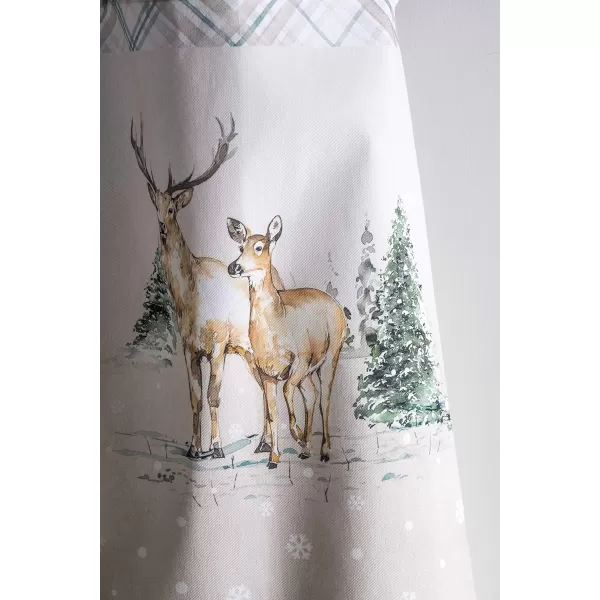 imageCotton Apron with Center Pocket Kitchen Unisex Cloth Apron 1 Piece with Long Ties for Painting Cooking Baking Restaurant4  Deer in the Woods Without Pocket