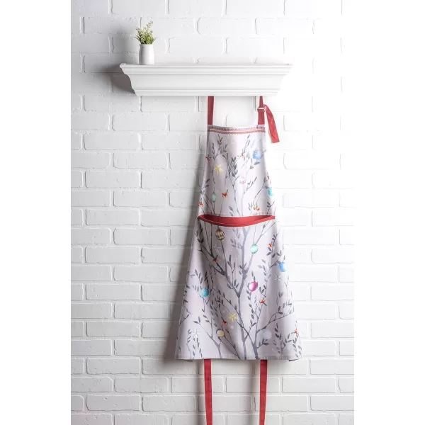 imageCotton Apron with Center Pocket Kitchen Unisex Cloth Apron 1 Piece with Long Ties for Painting Cooking Baking Restaurant5  Fairy Christmas