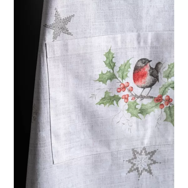 imageCotton Apron with Center Pocket Kitchen Unisex Cloth Apron 1 Piece with Long Ties for Painting Cooking Baking Restaurant6  Christmas Dew