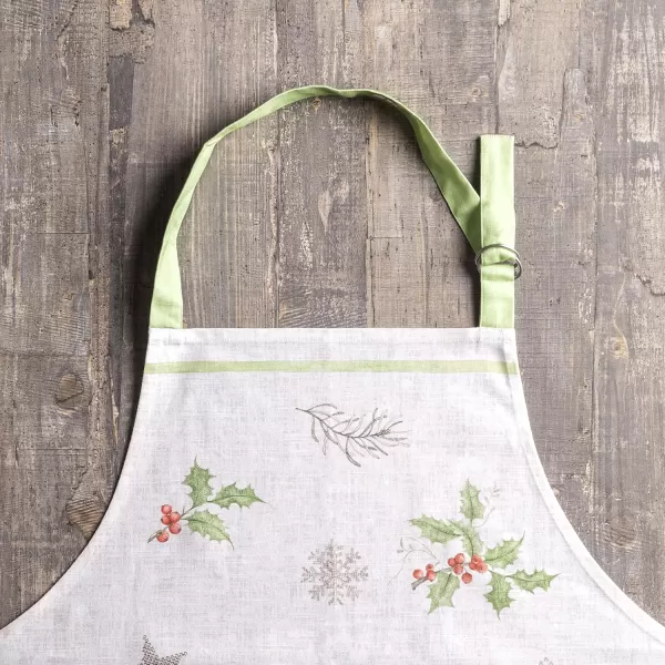 imageCotton Apron with Center Pocket Kitchen Unisex Cloth Apron 1 Piece with Long Ties for Painting Cooking Baking Restaurant6  Christmas Dew