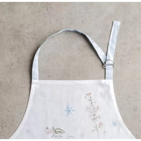 imageCotton Apron with Center Pocket Kitchen Unisex Cloth Apron 1 Piece with Long Ties for Painting Cooking Baking Restaurant7  Ice Florals