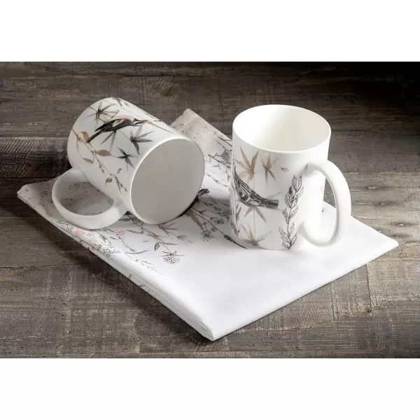 imageMaison d Hermine Coffee Mug with Handles Fine Bone China Mug Pack of Two for Hot Beverages  Coffee Cappuccino Latte Cocoa Perfect Gifts for Mothers Day Dining Buffet Party Holly Time 12 Ounce19  Meadow Florals