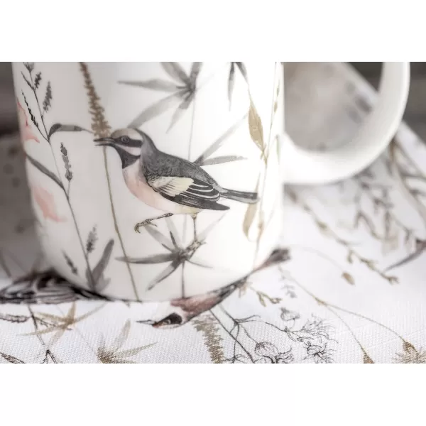 imageMaison d Hermine Coffee Mug with Handles Fine Bone China Mug Pack of Two for Hot Beverages  Coffee Cappuccino Latte Cocoa Perfect Gifts for Mothers Day Dining Buffet Party Holly Time 12 Ounce19  Meadow Florals