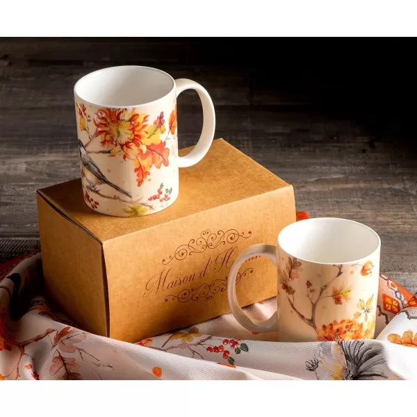 imageMaison d Hermine Coffee Mug with Handles Fine Bone China Mug Pack of Two for Hot Beverages  Coffee Cappuccino Latte Cocoa Perfect Gifts for Mothers Day Dining Buffet Party Holly Time 12 Ounce17  Kelim