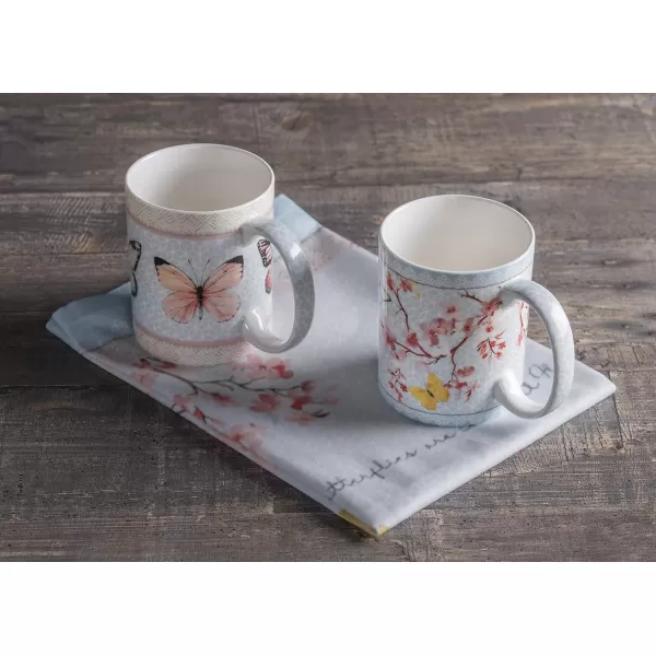 imageMaison d Hermine Coffee Mug with Handles Fine Bone China Mug Pack of Two for Hot Beverages  Coffee Cappuccino Latte Cocoa Perfect Gifts for Mothers Day Dining Buffet Party Holly Time 12 Ounce21  Blossoms In Spring