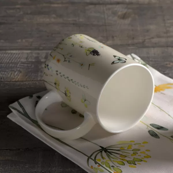 imageMaison d Hermine Coffee Mug with Handles Fine Bone China Mug Pack of Two for Hot Beverages  Coffee Cappuccino Latte Cocoa Perfect Gifts for Mothers Day Dining Buffet Party Holly Time 12 Ounce05  Botanical Fresh  Meadow