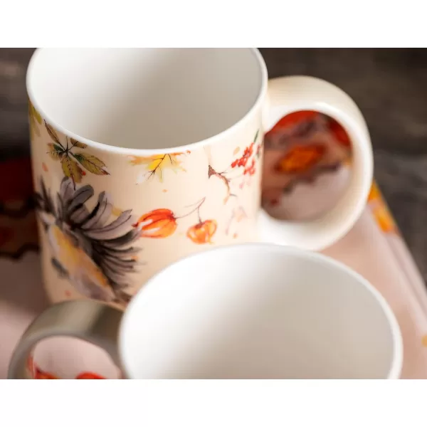 imageMaison d Hermine Coffee Mug with Handles Fine Bone China Mug Pack of Two for Hot Beverages  Coffee Cappuccino Latte Cocoa Perfect Gifts for Mothers Day Dining Buffet Party Holly Time 12 Ounce17  Kelim