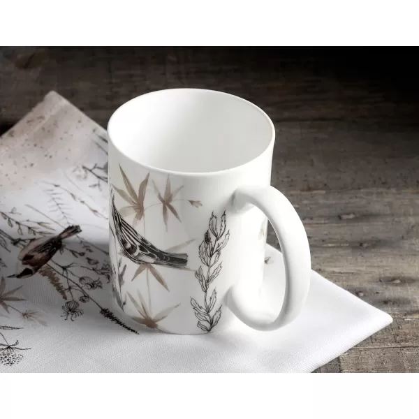 imageMaison d Hermine Coffee Mug with Handles Fine Bone China Mug Pack of Two for Hot Beverages  Coffee Cappuccino Latte Cocoa Perfect Gifts for Mothers Day Dining Buffet Party Holly Time 12 Ounce19  Meadow Florals