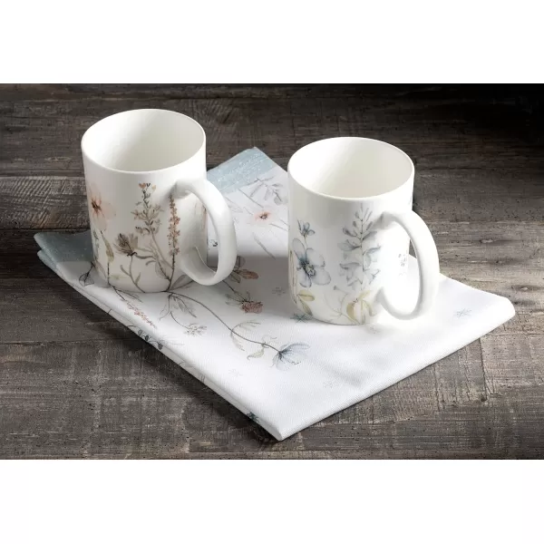 imageMaison d Hermine Coffee Mug with Handles Fine Bone China Mug Pack of Two for Hot Beverages  Coffee Cappuccino Latte Cocoa Perfect Gifts for Mothers Day Dining Buffet Party Holly Time 12 Ounce10  Ice Florals