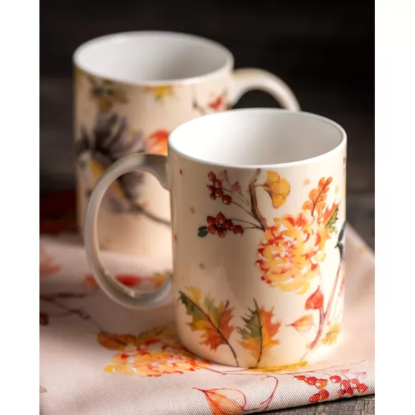 imageMaison d Hermine Coffee Mug with Handles Fine Bone China Mug Pack of Two for Hot Beverages  Coffee Cappuccino Latte Cocoa Perfect Gifts for Mothers Day Dining Buffet Party Holly Time 12 Ounce17  Kelim