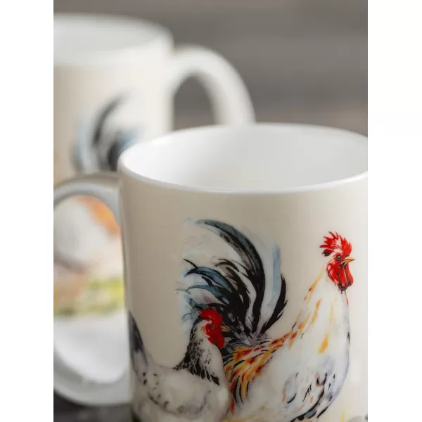 imageMaison d Hermine Coffee Mug with Handles Fine Bone China Mug Pack of Two for Hot Beverages  Coffee Cappuccino Latte Cocoa Perfect Gifts for Mothers Day Dining Buffet Party Holly Time 12 Ounce08  Campagne