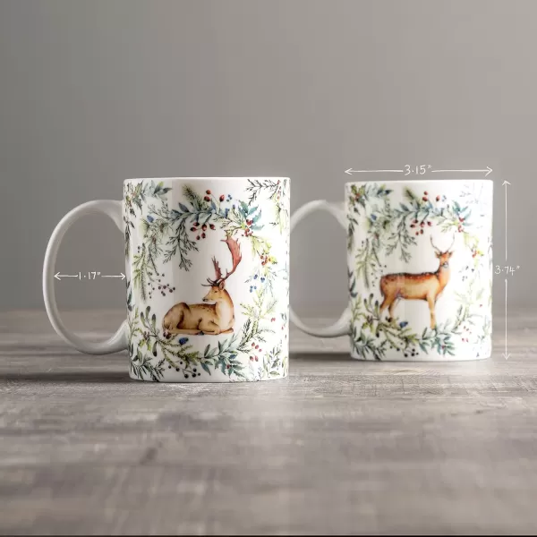 imageMaison d Hermine Coffee Mug with Handles Fine Bone China Mug Pack of Two for Hot Beverages  Coffee Cappuccino Latte Cocoa Perfect Gifts for Mothers Day Dining Buffet Party Holly Time 12 Ounce13  Holly Time