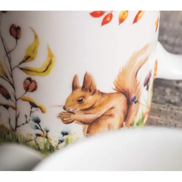 imageMaison d Hermine Coffee Mug with Handles Fine Bone China Mug Pack of Two for Hot Beverages  Coffee Cappuccino Latte Cocoa Perfect Gifts for Mothers Day Dining Buffet Party Holly Time 12 Ounce03  Morzine  Bois