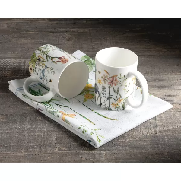 imageMaison d Hermine Coffee Mug with Handles Fine Bone China Mug Pack of Two for Hot Beverages  Coffee Cappuccino Latte Cocoa Perfect Gifts for Mothers Day Dining Buffet Party Holly Time 12 Ounce01  Fleurs De Mai