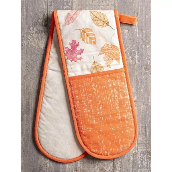 imageMaison d Hermine Double Oven Glove 100 Cotton 7 Inch x 35 Inch with Loop Heat Resistant BBQ Cooking Grilling Barbeque Pumpkin Garden  Dark Green  ThanksgivingChristmas20  Colors of Autumn